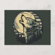 Arte da Lua Uivante Turquesa do Lobo