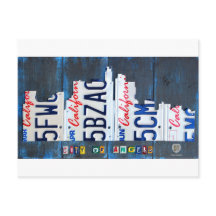 Arte da matrícula da skyline de Los Angeles