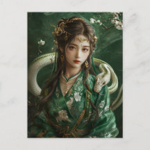 Arte da Menina com Cobra do Zodíaco Chinês