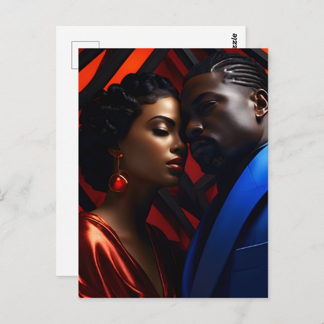 Cartão Postal Arte da moda africana (Frente/Verso)