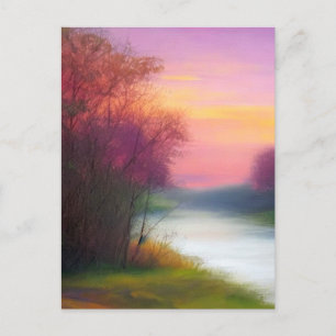 Cartão Postal Arte da Natureza: À Beira do Rio 