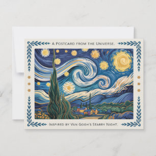 Cartão Postal Arte da Noite Estrelada de Van Gogh inspirada