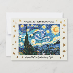 Cartão Postal Arte da Noite Estrelada de Van Gogh inspirada
