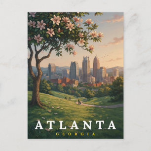 Cartão Postal Arte da Paisagem Cênica de Atlanta Geórgia