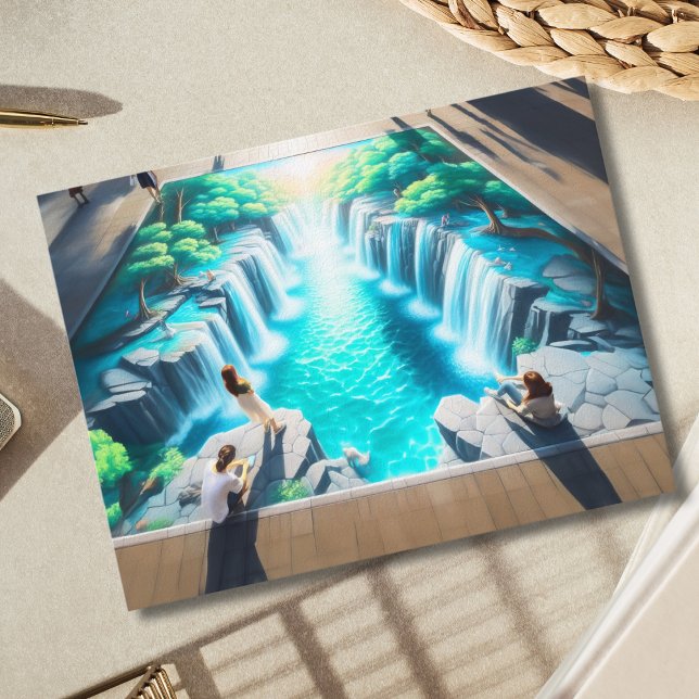 Cartão Postal Arte da Rua Chalk do Mundo em Cascata (Criador carregado)