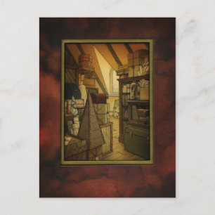 Cartão Postal Arte da Sala de Caixa Secreta