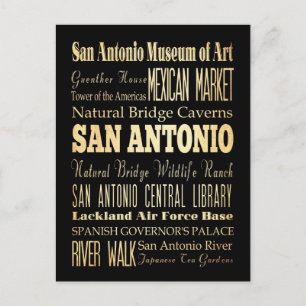 Cartão Postal Arte da Tipografia Estatal de San Antonio Texas