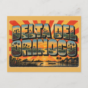Cartão Postal Arte da Vila de Palafitas dos Pântanos do Delta do