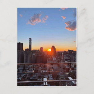 Cartão Postal Arte da Vista do Rooftop do Pôr do Sol do Horizont