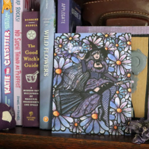 Cartão Postal Arte Daisy de Bruxa de Café Roxo
