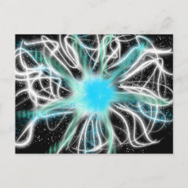Cartão Postal Arte de Adoração Aqua Branco Azul no Preto Out 201
