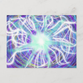 Cartão Postal Arte de Adoração Aqua Branco Azul Roxo Out 2017 ES