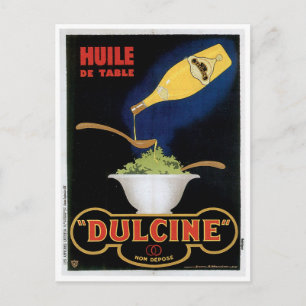 Cartão Postal Arte de anúncio de comida vintage Huile De Table D