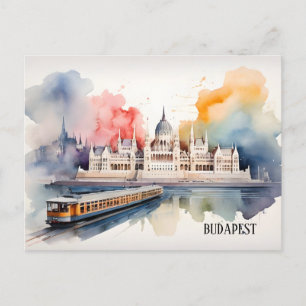 Cartão Postal Arte de aquarela de Budapeste