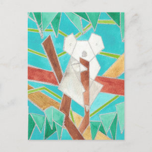 Cartão Postal Arte de Aquarela de Coala