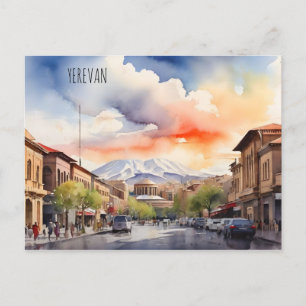 Cartão Postal Arte de aquarela de Eerevan