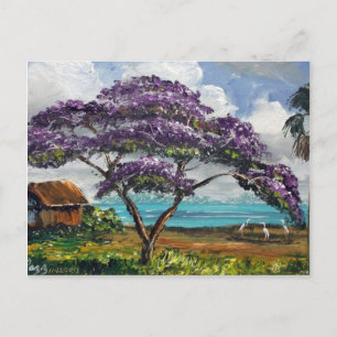 Cartão Postal Arte de Árvore Tropical Jacaranda