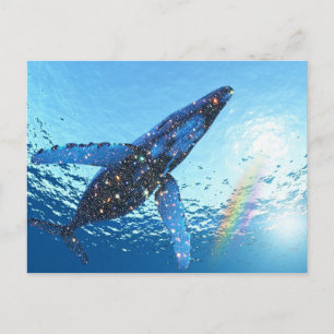 Cartão Postal Arte de Baleia de Cristal