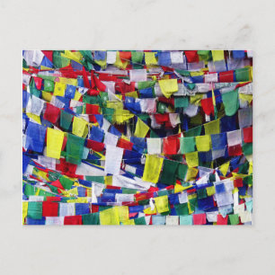 Cartão Postal Arte de Bandeira de Oração Budista Tibetana Altar 