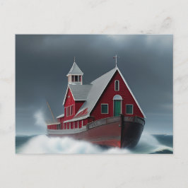 Cartão Postal Arte de Barco de Igreja