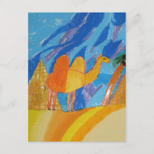 Cartão Postal Arte de camelos por crianças