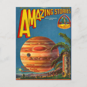 Cartão Postal Arte de capa de livro de Ficção Científica Vintage