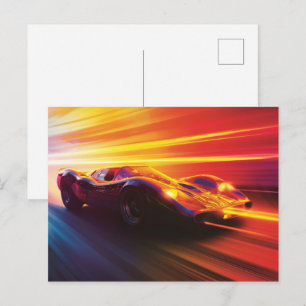Cartão Postal Arte de carro de corrida I (um)