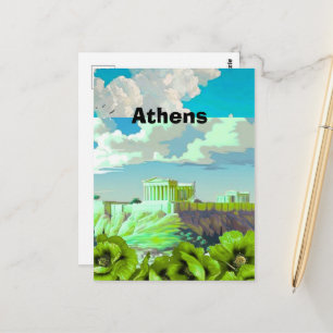 Cartão Postal Arte de cartão-postal de viagem Atenas Grécia, Via
