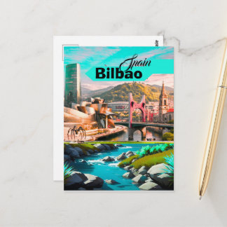 Cartão Postal Arte de cartão-postal de viagem Bilbao Espanha, Ca