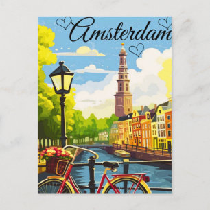 Cartão Postal Arte de cartão-postal de viagem de Amsterdã, cartã