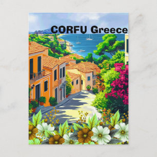Cartão Postal Arte de cartão-postal de viagem de Corfu Grécia, A