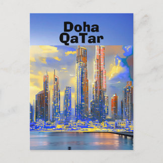 Cartão Postal Arte de cartão-postal de viagem de Doha, horizonte