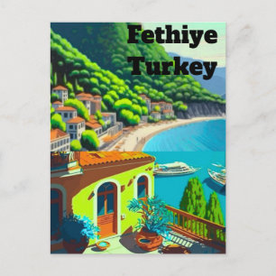 Cartão Postal Arte de cartão-postal de viagem de Fethiye Turquia