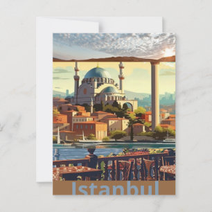 Cartão Postal Arte de cartão-postal de viagem de Istambul, Istam