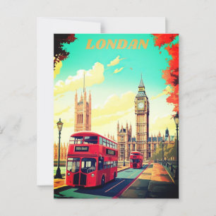 Cartão Postal Arte de cartão-postal de viagem de Londres, Arte d
