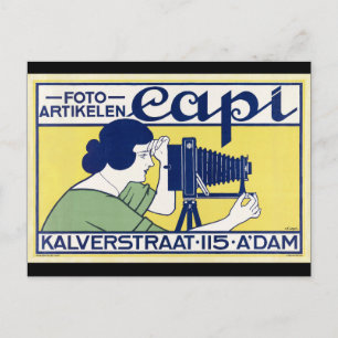 Cartão Postal Arte de Cartaz Antigo de Câmera Antiga Por Johann 