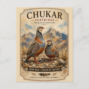 Cartão Postal Arte de casal de perdiz Chukar