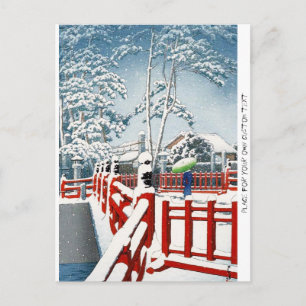 Cartão Postal Arte de cenário de inverno legal Hasui Kawase