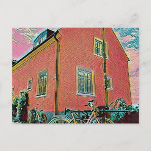 Cartão Postal Arte de ciclismo retrô