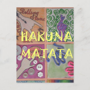 Cartão Postal Arte de combinação de cores Hakuna Matata Hakunama