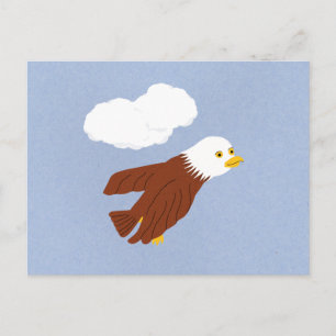 Cartão Postal Arte de desenho animado caprichoso de Águia Americ
