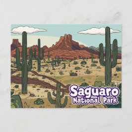 Cartão Postal Arte de Desenho do Parque Nacional Saguaro