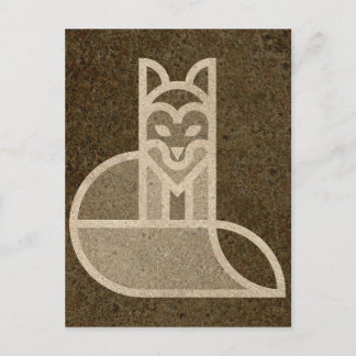 Cartão Postal Arte de Design da Raposa Marrom Rápida