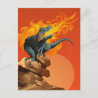 Cartão Postal Arte de Dinossauro Lâmpada de Lâmpada por Michael