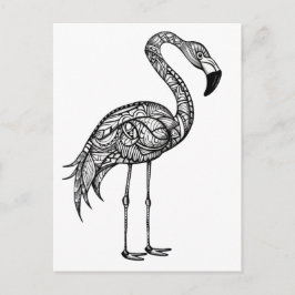 Cartão Postal Arte de doodle Flamingo