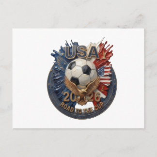 Cartão Postal Arte de Fã de Futebol dos Estados Unidos | Ilustra