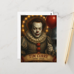 Cartão Postal Arte de fã memorial Tim Curry 1946-2026