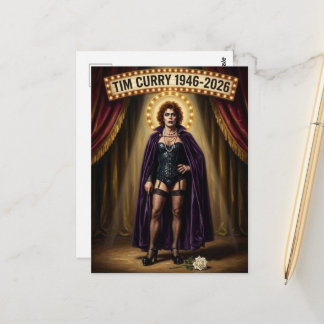 Cartão Postal Arte de Fã Memorial Tim Curry 1946-2026