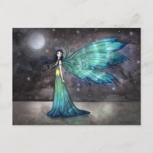 Cartão Postal Arte de Fada Celestial Aquamarina Eve Fantasia