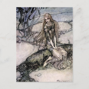 Cartão Postal Arte de Fadas de Arthur Rackham de “Undine”